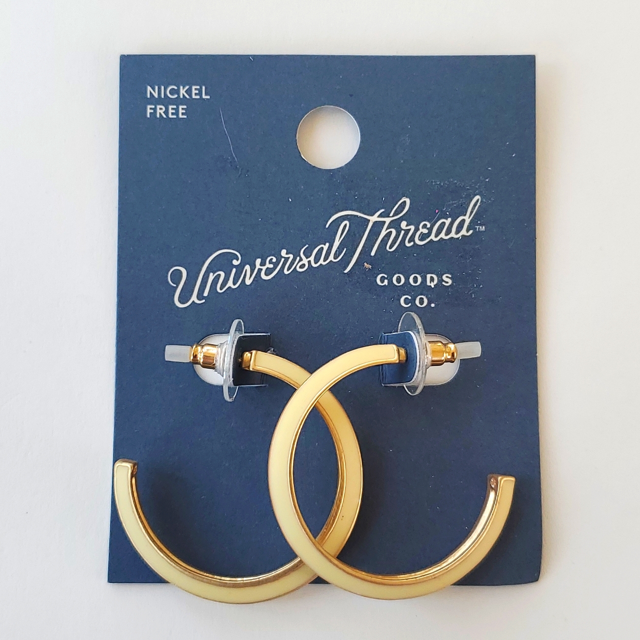 Universal Thread Light Yellow And Gold Larger Hoop Earrings
